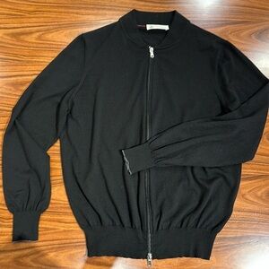 Brunello Cucinelli black full zip sweater ￼
